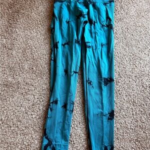 Seamless Teal Tie-Dye Leggings - Women
